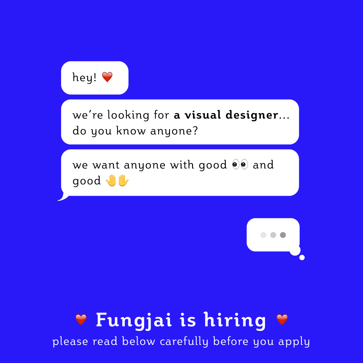 We’re hiring, Visual Designer, Fungjai Co., Ltd